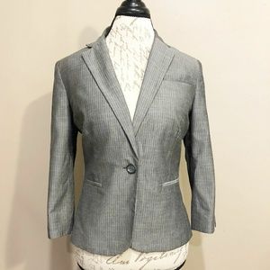 LOFT Ann Taylor Gray Three Quarter Sleeve Blazer